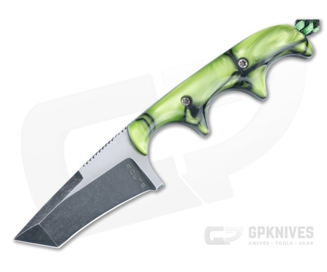 Alan Folts Minimalist Tanto Two-Tone Acid Wash CPM-154 Toxic Green Kirinite Fixed Blade 4490 - CU-4490