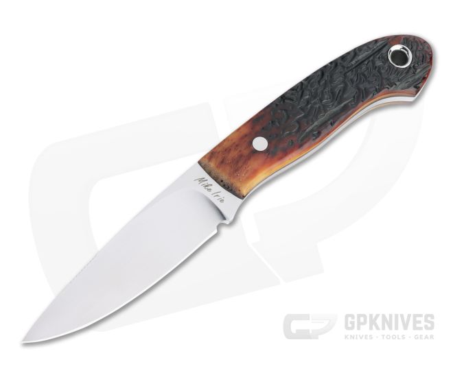 Mike Irie Sport 100 Bird and Trout Satin CPM-154 Red Jigged Bone Fixed Blade 4505 - CU-4505
