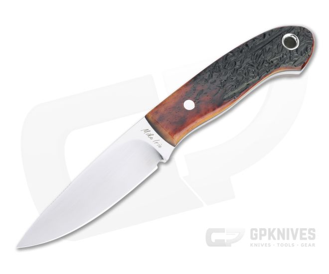 Mike Irie Sport 100 Bird and Trout Satin CPM-154 Red Jigged Bone Fixed Blade 4506 - CU-4506