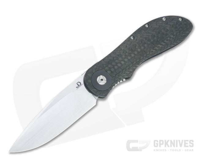 JD Van Deventer Custom EDC Front Flipper Drop Point Carbon Fiber Dark Titanium Frame Lock 4587 - CU-4587