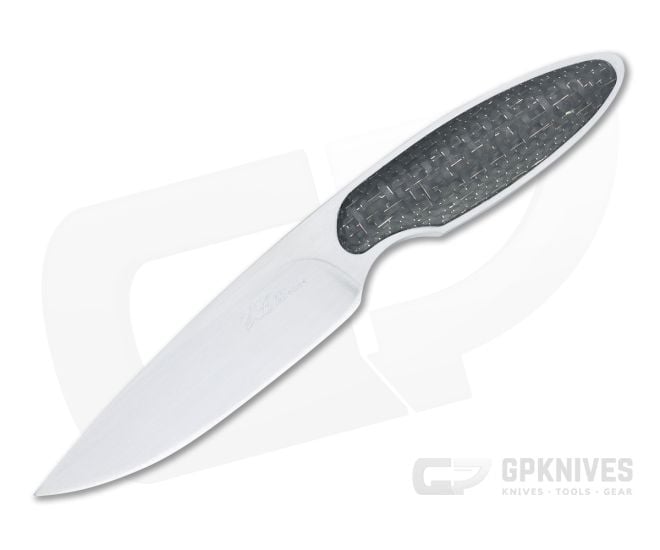 JD Van Deventer Custom V1 Neck Knife 12c27 Lightning Strike Carbon Fiber Fixed Blade 4598 - CU-4598