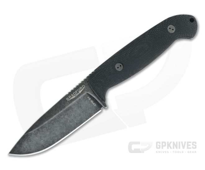 Bradford Guardian4.5 3D Black Canvas Micarta Sabre Ground Nimbus DLC CPM-3V - BK-45S-101N