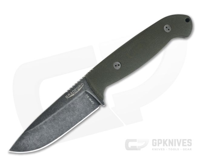 Bradford Guardian4.5 3D OD Green Canvas Micarta Sabre Ground Nimbus DLC CPM-3V - BK-45S-102N