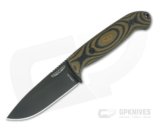 Bradford Guardian4.5 3D Camo Canvas Micarta Sabre Ground Black DLC CPM-3V - BK-45S-109B