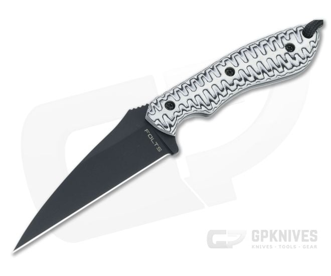 Alan Folts S.P.E.W. Small Pocket Everyday Wharncliffe Black CPM-154 White/Black G10 Fixed Blade 4629 - CU-4629