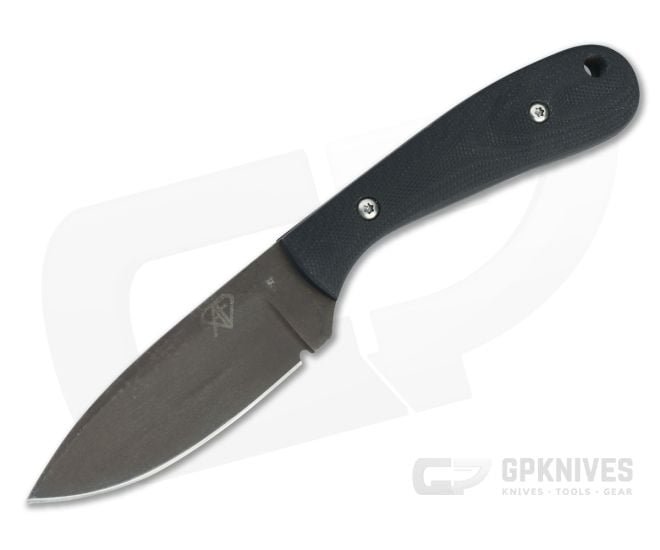 Aaron Frederick Custom Work Horse Drop Point Patina 1095 Black G10 Fixed Blade Knife 4648 - CU-4648