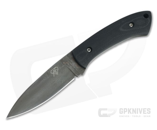 Aaron Frederick Custom Work Horse Spear Point Patina 1095 Black G10 Fixed Blade Knife 4649 - CU-4649