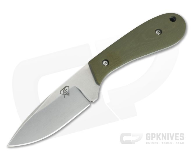 Aaron Frederick Custom Work Horse Drop Point Stonewashed AEB-L Green G10 Fixed Blade Knife 4652 - CU-4652