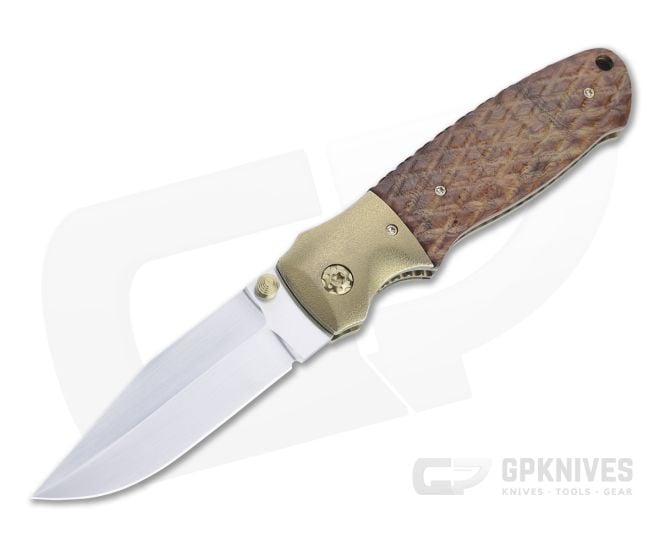 John W. Smith Custom New York Special Satin S35VN Ironwood Liner Lock Folding Knife 4662 - CU-4662