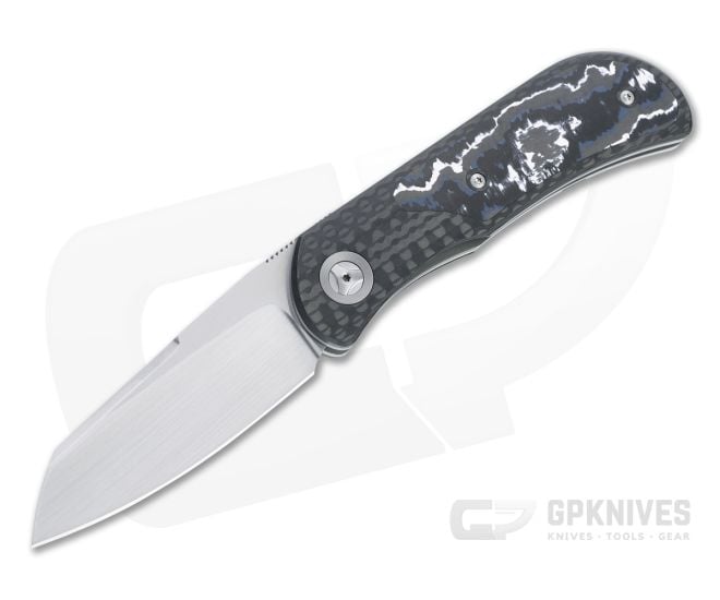 Burger Custom EXK Plus SF Satin M390 Winter Storm Fatcarbon Inlaid Carbon Fiber Front Flipper 4665 - CU-4665
