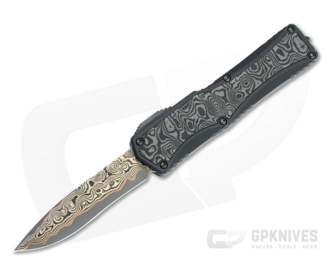 Heretic Colossus OTF Custom Bakers Forge Damascus Fat Carbon Inlays - CU-4698