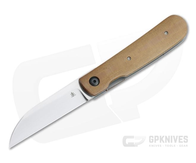 Jason Clark Custom Swayback Front Flipper Satin CTS-XHP Antique Linen Micarta Folder 4700 - CU-4700