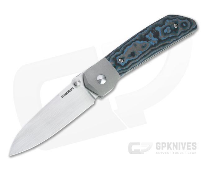 Enrique Pena Custom Mula Front Flipper Sheepsfoot Arctic Storm Fat Carbon Folder 4708 - CU-4708