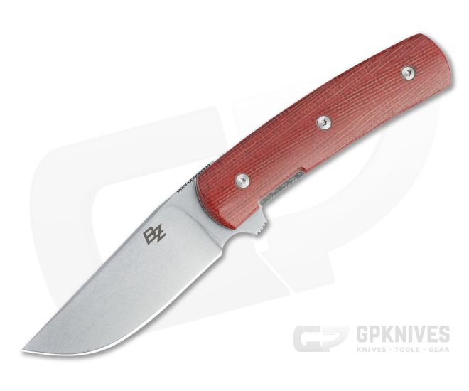 Brad Zinker Bartlow Shorty Trapper LLF Flipper Stonewashed CPM-154 Chili Pepper Micarta Folder 4711 - CU-4711