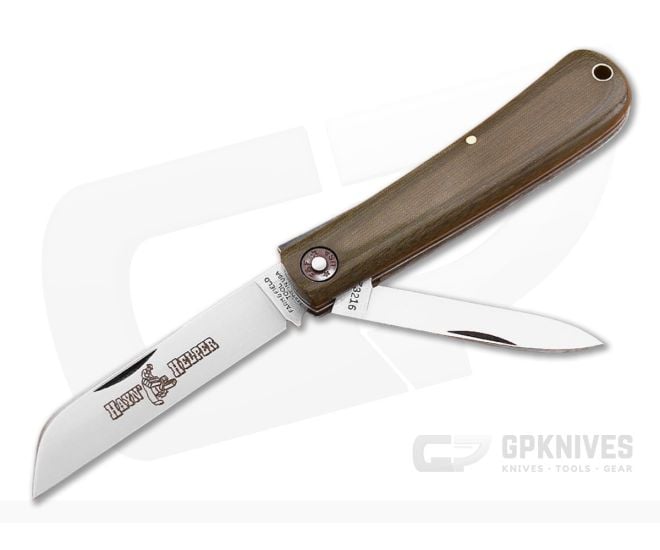 Farm and Field Tool Hayn' Helper Two-Blade OD Green Micarta - GEC-473216-GLM
