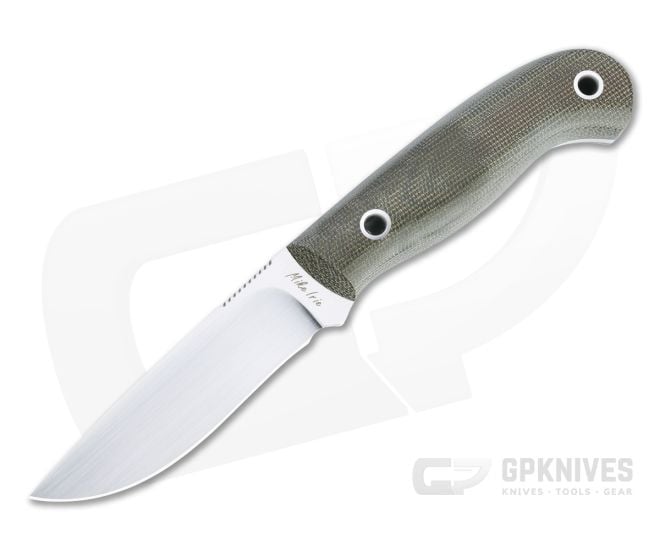 Mike Irie Model 110 Drop Point CPM-154 Green Canvas Micarta Fixed Blade 4744 - CU-4744