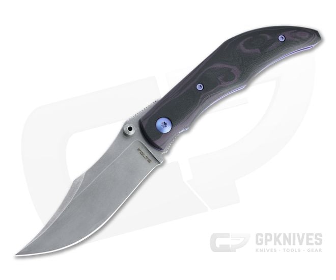 Alan Folts Sultan Tumbled CPM 154 Purple Marbled G10 Folder 4753 - CU-4753