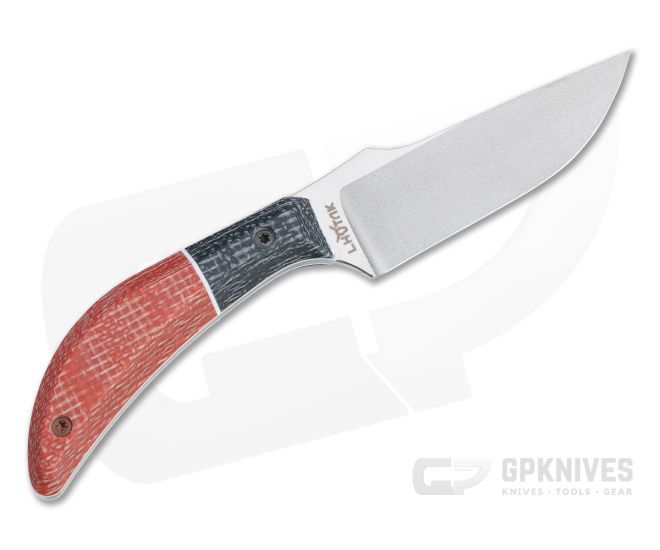 Lhotak Designs RL2 EDC Chisel ATI 425 Orange and Black Jute Micarta Fixed Blade 4797 - CU-4797