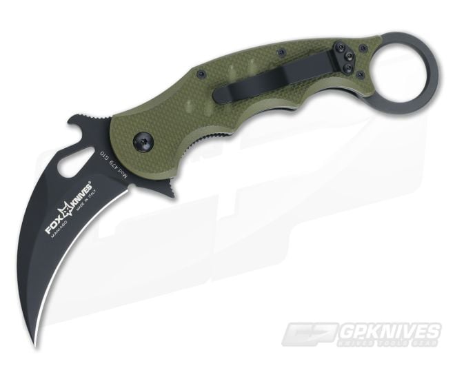 Fox Knives 479 Karambit OD Green G-10 Black Blade - FK-479OD