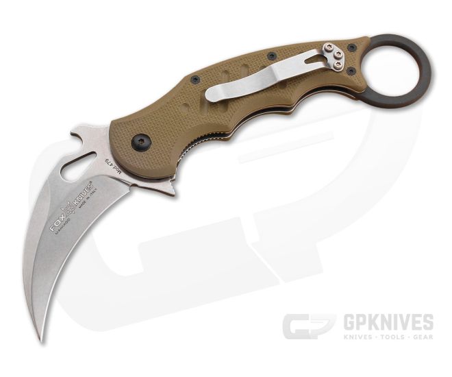 Fox Knives 479 Karambit OD Green G-10 Stonewash Blade - FK-479ODSW