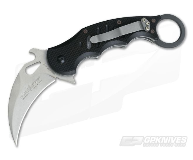 Fox Knives 479 Karambit Black G-10 Stonewash Blade 479SW - FK-479SW