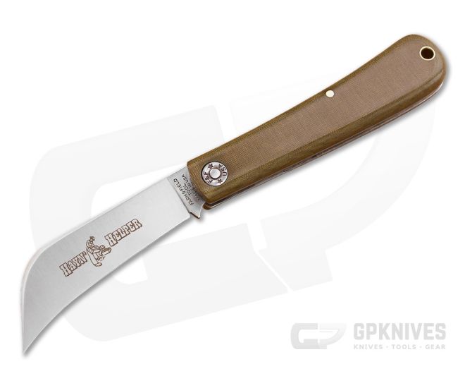 Farm and Field Tool Hayn' Helper Pruner Blade Green Linen Micarta - GEC-47P116-GLM