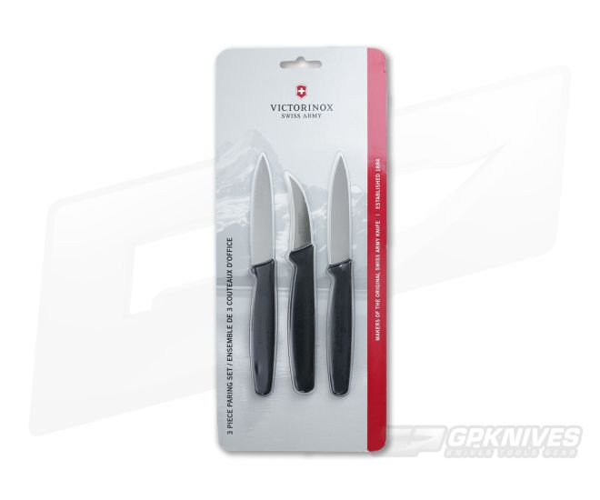 Victorinox 3-Piece Paring Knife Set Black Nylon Handle 6.7503-X3 - VN-6.7503-X3