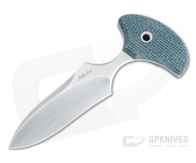 Mike Irie Custom Version 3 Push Dagger CPM-154 Blue Burlap Micarta Fixed Blade 4814 - CU-4814