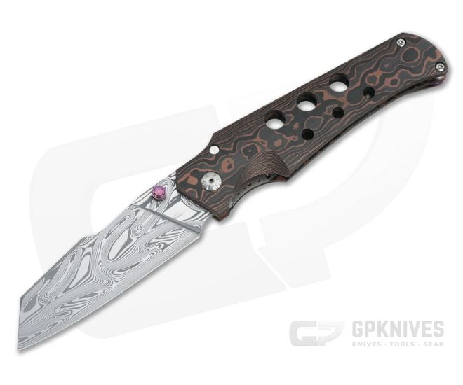 Jason Guthrie Custom Scout 2.0 Copper Camo FatCarbon Thor Damasteel Wharncliffe 4825 - CU-4825