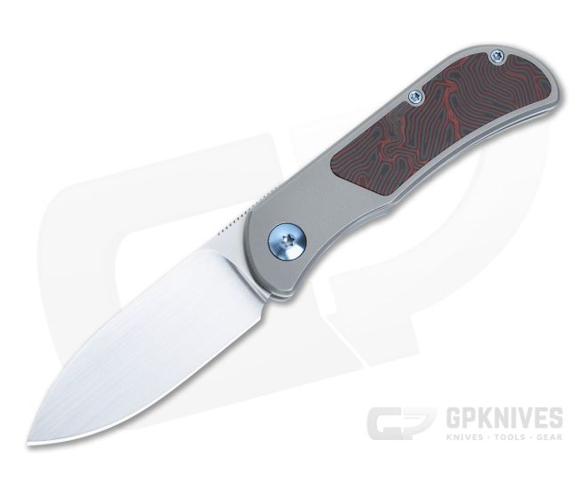 Burger Custom EXK SFL M390 Spear Point Crazy Fiber Inlay Front Flipper 4852 - CU-4852