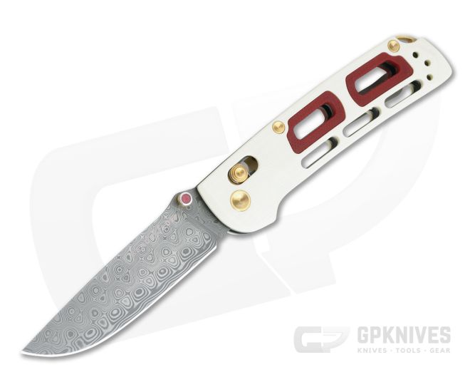Benchmade Saibu Nakamura Damasteel Ivory & Red G10 Gold Class AXIS Lock Folder 486-201 #160 - BM-486-201-160