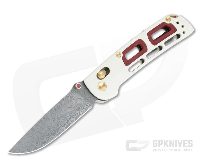 Benchmade Saibu Nakamura Damasteel Ivory & Red G10 Gold Class AXIS Lock Folder 486-201 #162 - BM-486-201-162