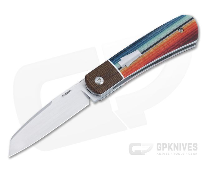Enrique Pena Custom Apache Front Flipper Bolstered Mexican Blanket Micarta Satin Reverse Tanto 4867 - CU-4867