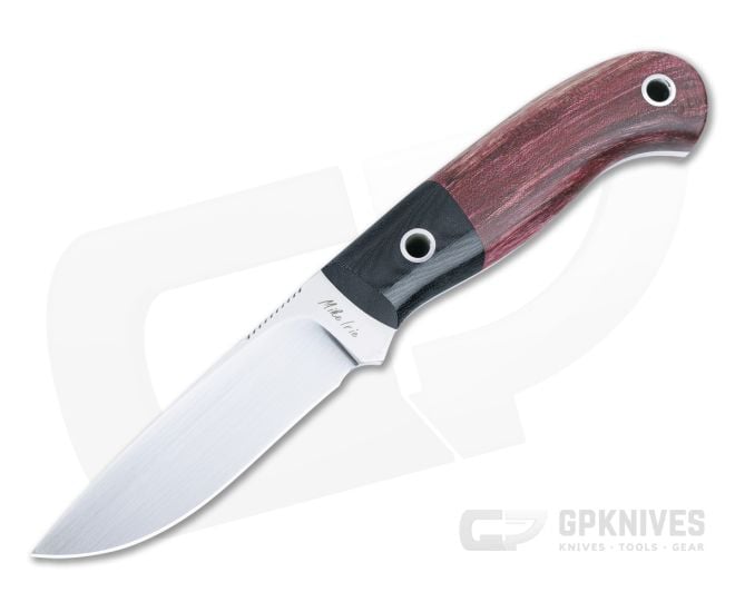 Mike Irie Model 110 Fixed Blade Micarta Bolstered Dyed Stabilized Maple Handles Satin CPM-154 Drop Point Blade 4900 - CU-4900