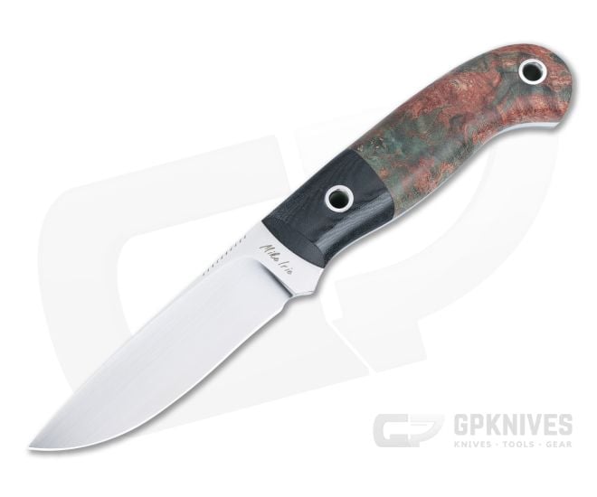 Mike Irie Model 110 Fixed Blade Micarta Bolstered Dyed Stabilized Maple Handles Satin CPM-154 Drop Point Blade 4901 - CU-4901