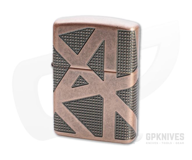 Zippo Windproof Lighter Geometric Antique Copper MultiCut Engraved Armor Case 49036 - ZI-49036