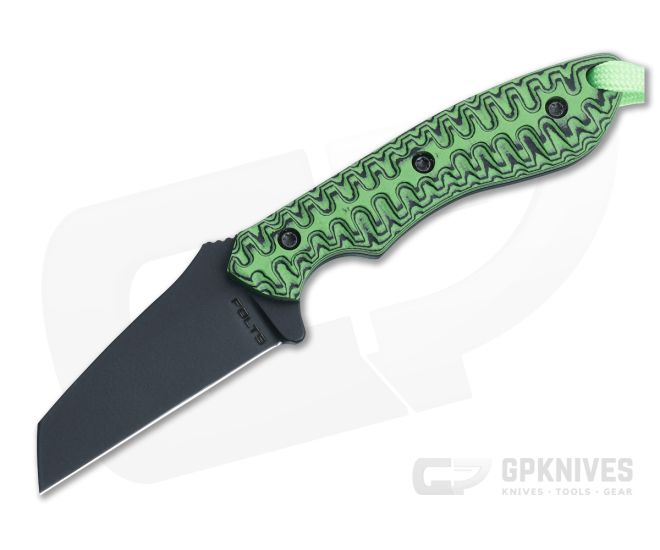 Alan Folts Custom S.P.I.T. Neck Knife Textured Toxic/Black G10 Handles Black CPM-154 Reverse Tanto Blade 4913 - CU-4913