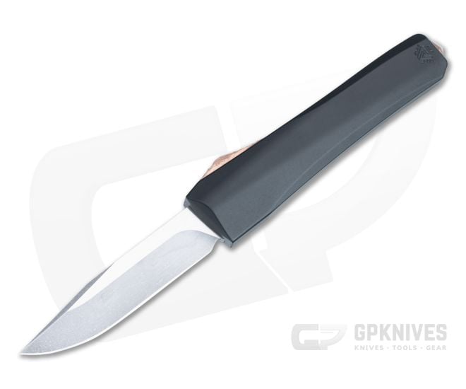 Core Edge USA 0331 OTF Automatic Copper Hardware Black Aluminum Handle Stonewash 154CM Clip Point CE-0331-CU - CE-0331-CU