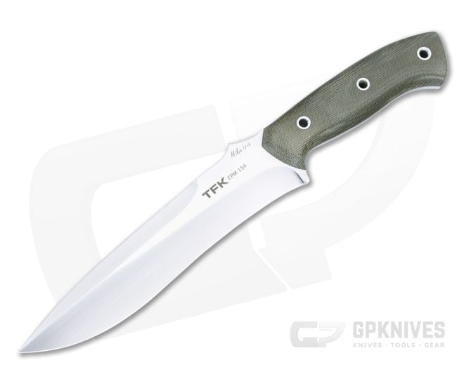 Mike Irie TFK Tactical Field Knife Green Canvas Micarta CPM-154 - CU-4927