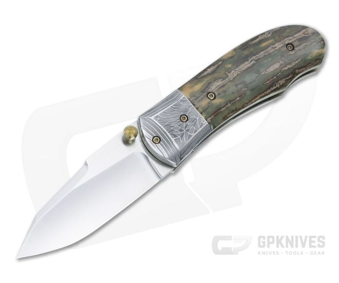 Chuck Gedraitis Pointman Folder Mammoth Ivory Mosaic Damascus Bolster Satin CPM-154 Blade 4932 - CU-4932