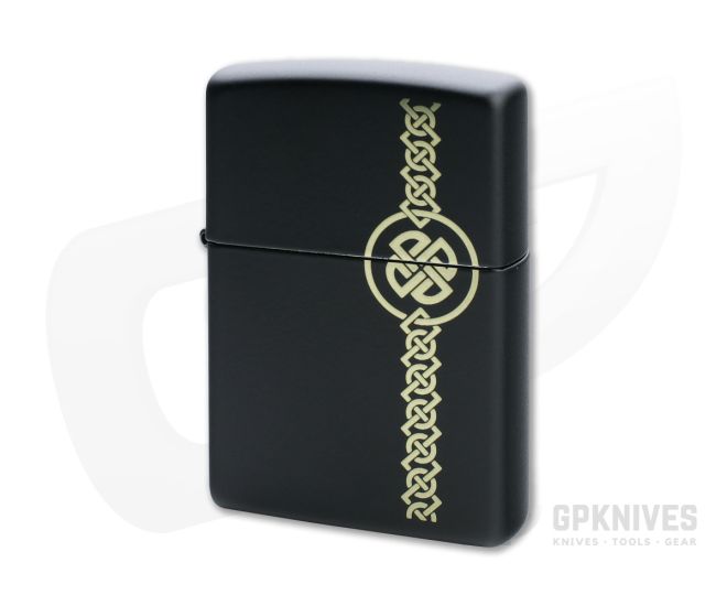 Zippo Windproof Lighter Celtic Design Matte Black 49518 - ZI-49518