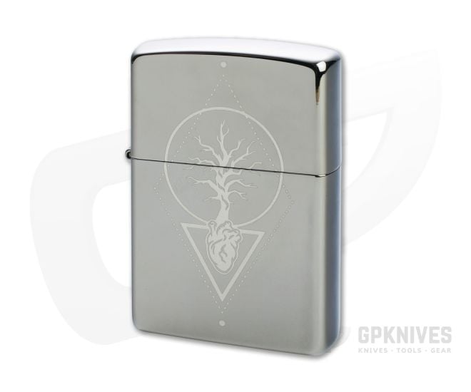 Zippo Windproof Lighter Heart Of Tree Design Black Ice 49687 - ZI-49687
