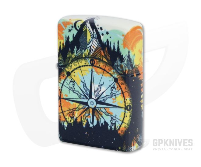 Zippo Windproof Lighter Brass Multicolor GITD Compass Design 49805 - ZI-49805