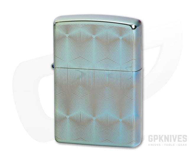 Zippo Windproof Lighter High Polish Teal 360 Geometric Pattern Design 49813 - ZI-49813