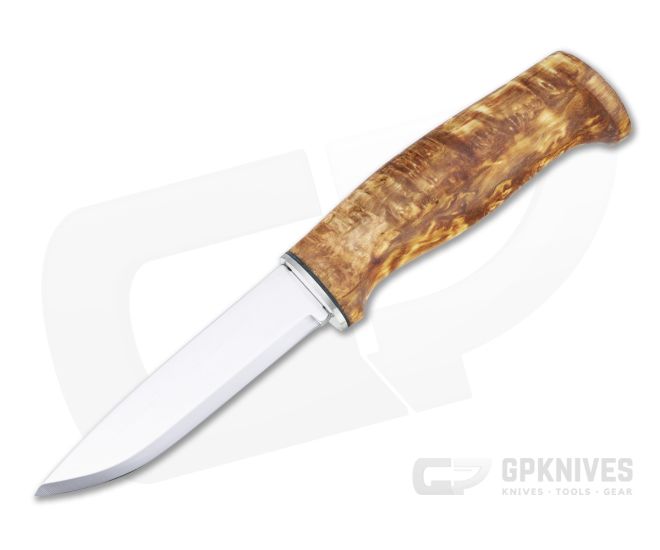 Helle Knives Fjellkniven 12C27 Curly Birch Fixed Blade Knife - HLK-201004