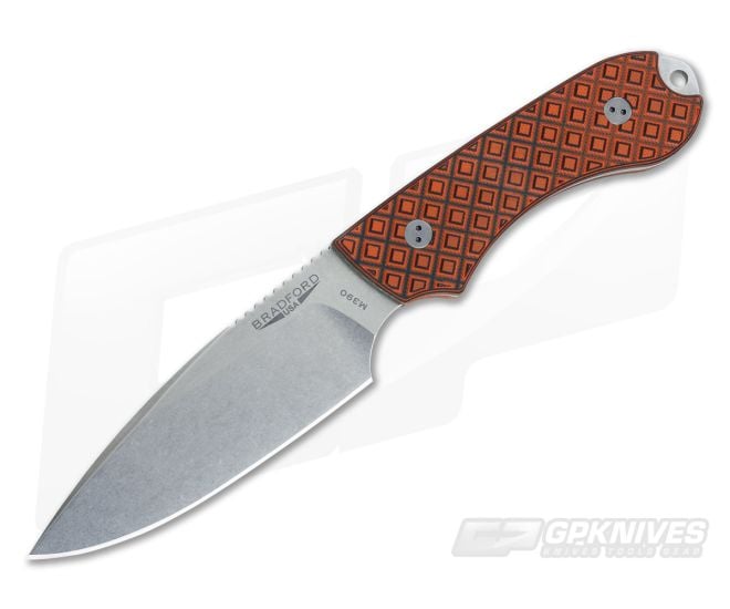 Bradford Knives Guardian4 Tiger Stripe False Edge Stonewash M390 - BK-4FE-006-M390