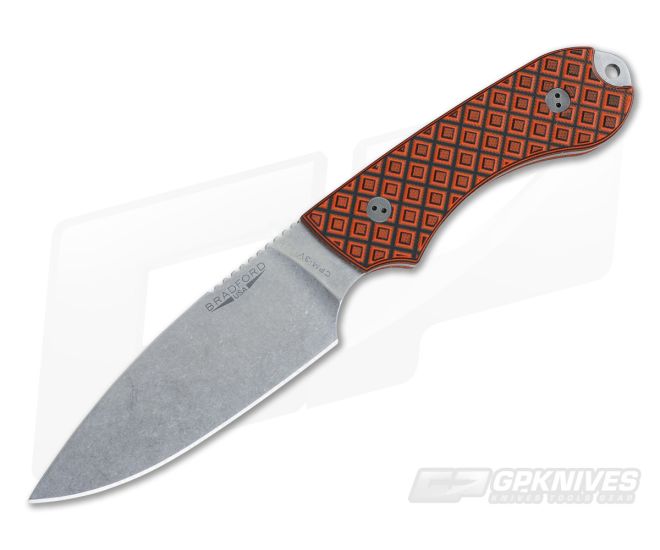 Bradford Knives Guardian4 PHT Flat Grind Tiger Stripe Stonewash 3V - BK-4FH-006-3V