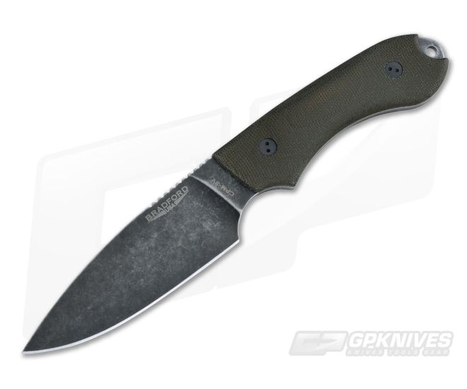Bradford Knives Guardian4 PHT Flat Grind 3D Green Micarta Nimbus 3V - BK-4FH-102N-3V
