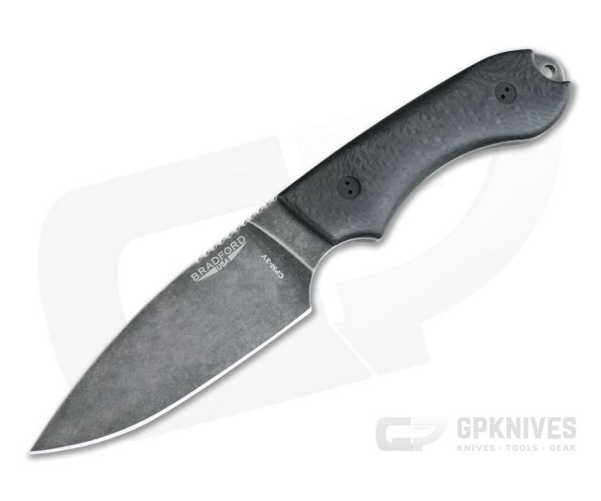 Bradford Knives Guardian4 Full Flat Grind 3D Carbon Fiber Nimbus 3V Fixed Blade Knife - BK-4FH-114N-3V