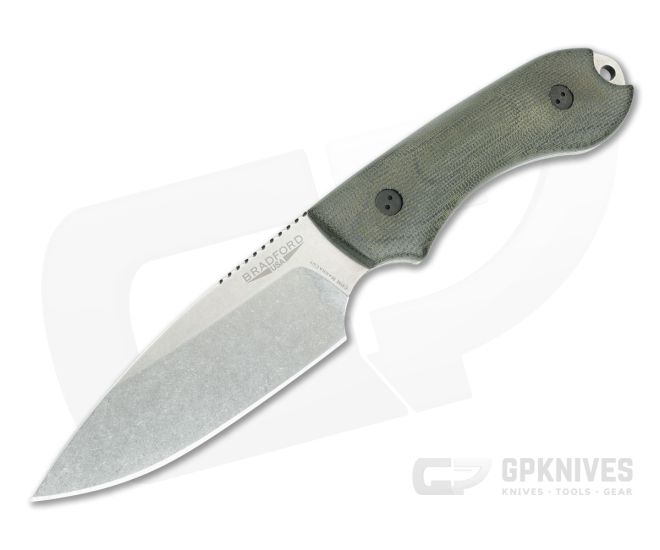 Bradford Guardian4 Sabre Grind Magnacut 3D OD Green Micarta - BK-4S-102-MC